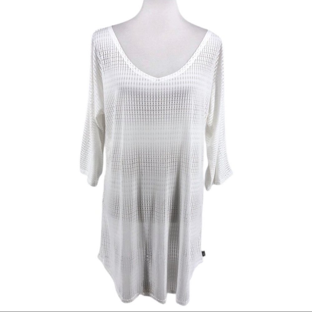 O’Neill White 3/4 Sleeve Swim Coverup, Size M/L